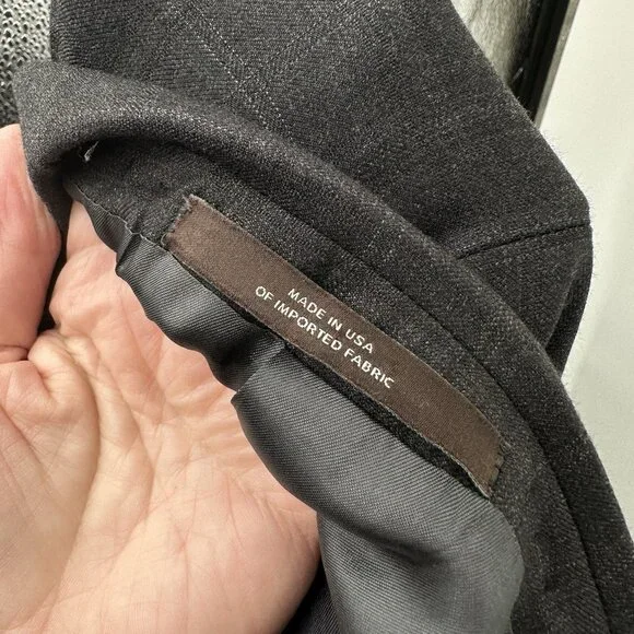 JOSEPH ABBOUD jacket blazer sport coat windowpane plaid charcoal gray 44L - Picture 9 of 9